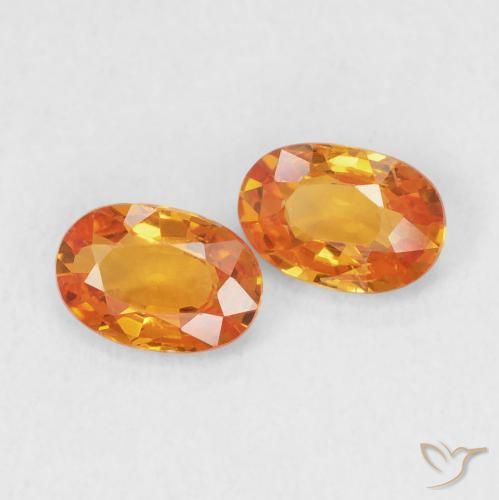 Gemas de Zafiro Naranja claro natural de 1.15 ct, Ovalada, VS