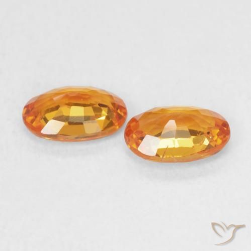 Gemas de Zafiro Naranja claro natural de 1.15 ct, Ovalada, VS