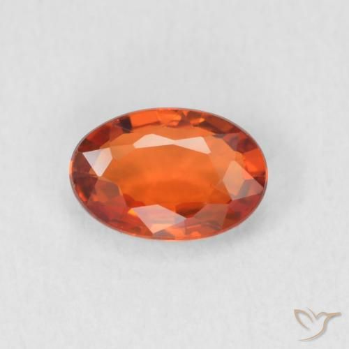 0.64ct Natural Naranja rojizo Zafiro, Ovalada, VVS