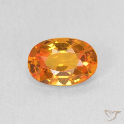 0.64ct Natural Naranja claro Zafiro, Ovalada, VVS