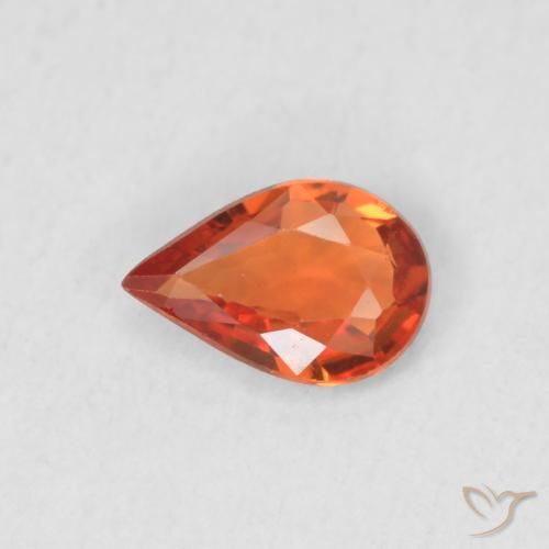 0.35ct Natural Naranja medio Zafiro, En forma de pera, VVS