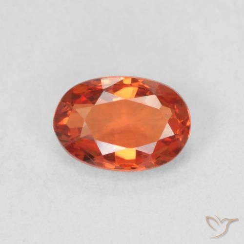 0.62ct Natural Naranja fuego Zafiro, Ovalada, VVS
