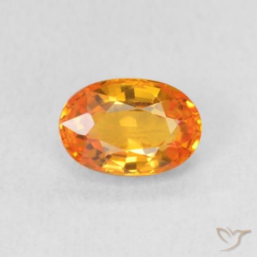 0.64ct Natural Naranja claro Zafiro, Ovalada, VVS