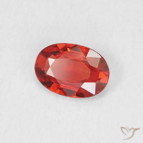 Zafiro Rojo claro natural de 0.43 ct, Ovalada, VVS