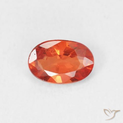 0.55ct Natural Naranja cálido Zafiro, Ovalada, VS