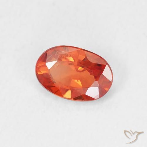 Zafiro Naranja cálido natural de 0.55 ct, Ovalada, VS