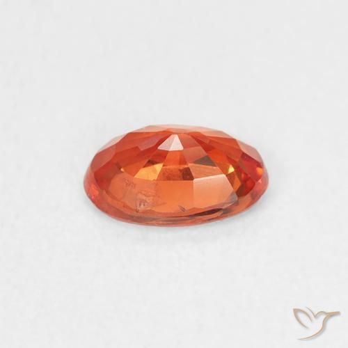 Zafiro Naranja cálido natural de 0.55 ct, Ovalada, VS