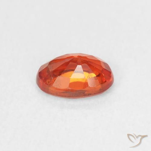 Zafiro Naranja fuego natural de 0.58 ct, Ovalada, VS