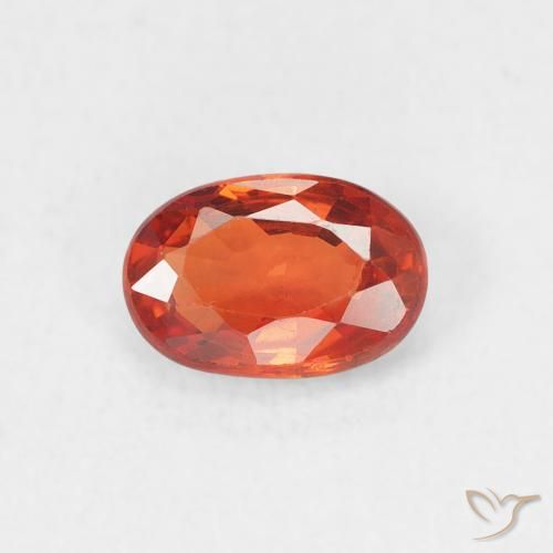 0.64ct Natural Naranja fuego Zafiro, Ovalada, VS