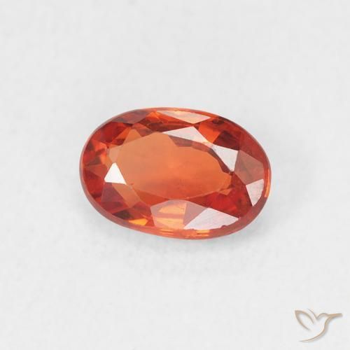 Zafiro Naranja fuego natural de 0.64 ct, Ovalada, VS