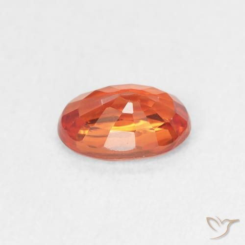 Zafiro Naranja fuego natural de 0.64 ct, Ovalada, VS