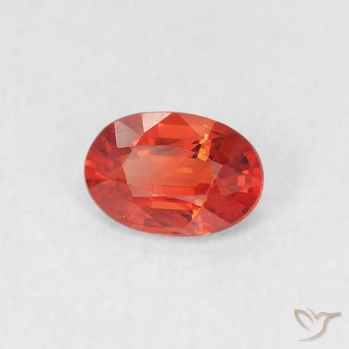 Zafiro Rojo medio natural de 0.57 ct, Ovalada, VS