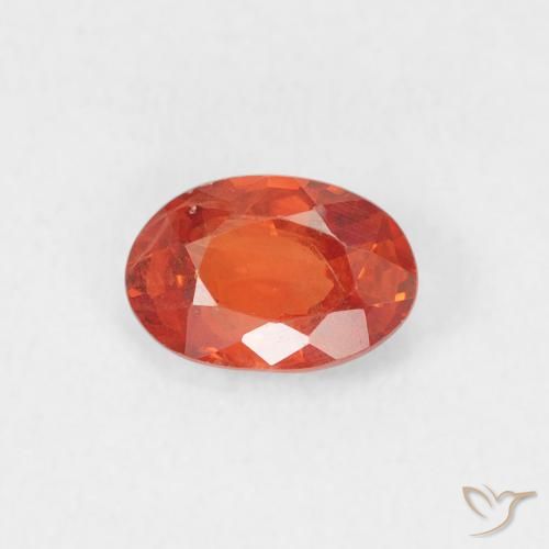 0.54ct Natural Ámbar naranja Zafiro, Ovalada, VS