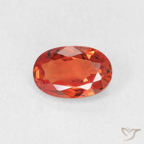 0.68ct Natural Naranja cálido Zafiro, Ovalada, VS