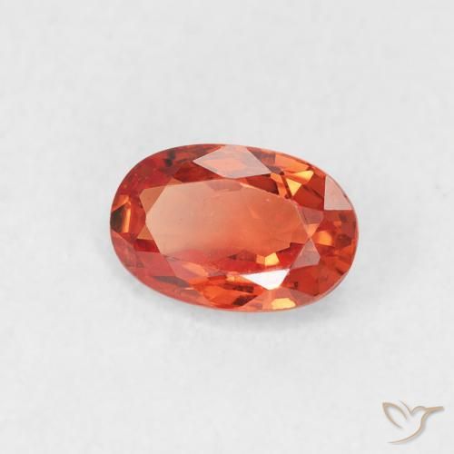 Zafiro Naranja cálido natural de 0.68 ct, Ovalada, VS