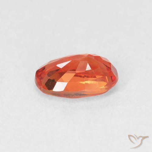 Zafiro Naranja cálido natural de 0.68 ct, Ovalada, VS