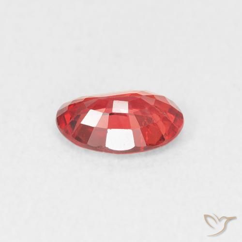 Zafiro Rojo medio natural de 0.53 ct, Ovalada, VS