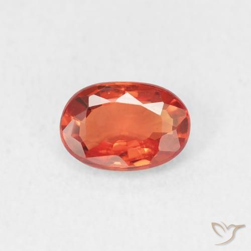 0.56ct Natural Naranja medio Zafiro, Ovalada, VVS-VS