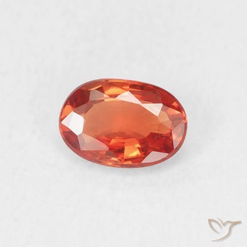Zafiro Naranja medio natural de 0.56 ct, Ovalada, VVS-VS