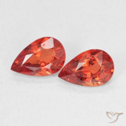 Gemas de Zafiro Rojo medio natural de 1.10 ct, En forma de pera, VVS-VS