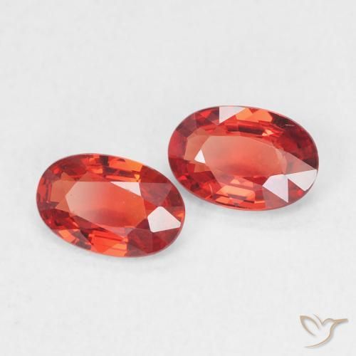 Gemas de Zafiro Rojo intenso natural de 0.94 ct, Ovalada, VVS-VS