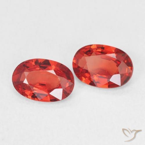 Gemas de Zafiro Rojo carmesí claro natural de 0.95 ct, Ovalada, VVS-VS