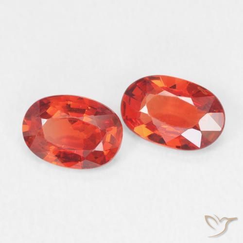 Gemas de Zafiro Rojo intenso natural de 0.96 ct, Ovalada, VVS-VS