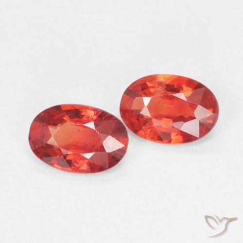 Gemas de Zafiro Rojo intenso natural de 0.84 ct, Ovalada, VVS-VS