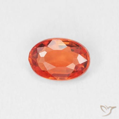 0.53ct Natural Naranja fuego Zafiro, Ovalada, VVS