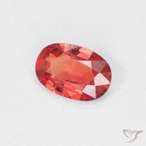Zafiro Rojo intenso natural de 0.53 ct, Ovalada, VVS
