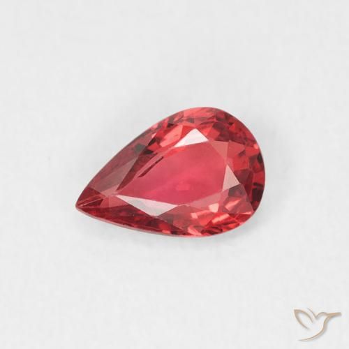 0.45ct Natural Rojo medio Zafiro, En forma de pera, VVS, Photo A