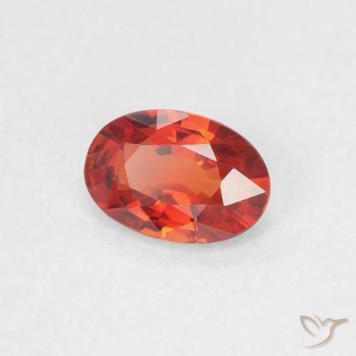 Zafiro Rojo medio natural de 0.51 ct, Ovalada, VVS