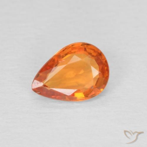0.69ct Natural Naranja claro Zafiro, En forma de pera, VS
