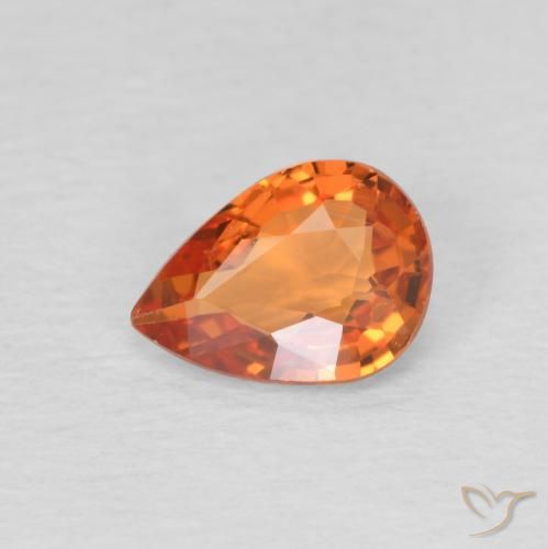 0.69ct Natural Naranja claro Zafiro, En forma de pera, VS