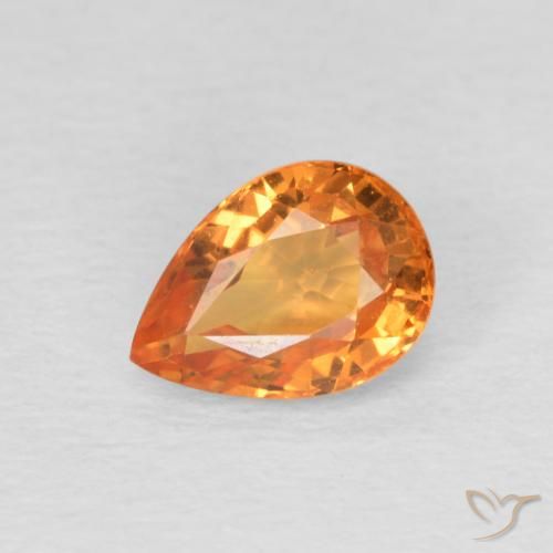 1.05ct Natural Naranja claro Zafiro, En forma de pera, VS
