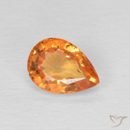 Zafiro Naranja claro natural de 1.05 ct, En forma de pera, VS