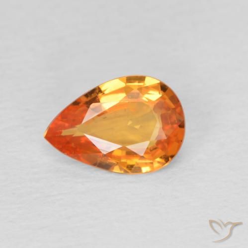 0.69ct Natural Naranja claro Zafiro, En forma de pera, VVS-VS