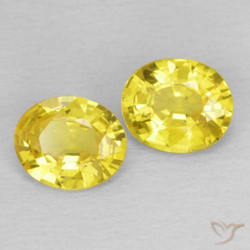 Gemas de Zafiro Amarillo cyber natural de 1.23 ct, Ovalada, VS