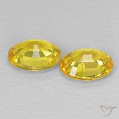 Gemas de Zafiro Amarillo cyber natural de 1.33 ct, Ovalada, VS