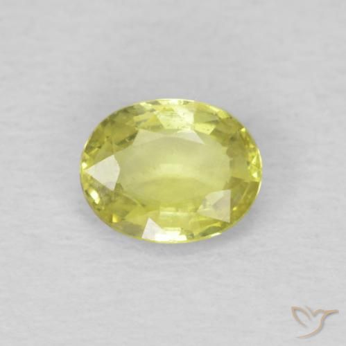 0.50ct Natural Amarillo limón Zafiro, Ovalada, VS