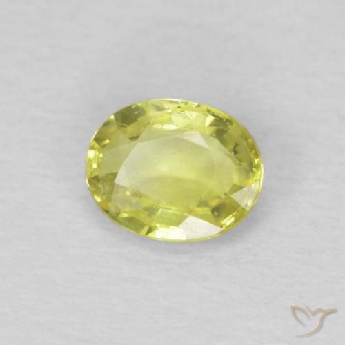 Zafiro Amarillo limón natural de 0.50 ct, Ovalada, VS