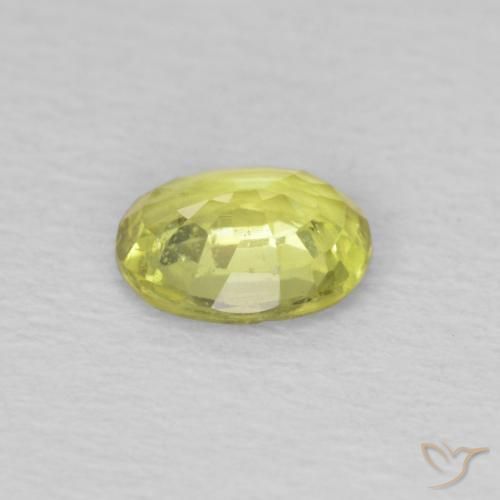 Zafiro Amarillo limón natural de 0.50 ct, Ovalada, VS