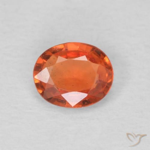 0.46ct Natural Naranja fuego Zafiro, Ovalada, VS