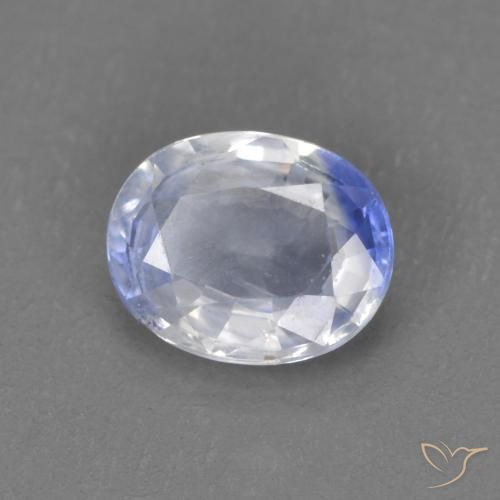 Zafiro Azul pastel natural de 0.54 ct, Ovalada, VS
