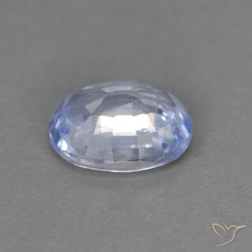 Zafiro Azul pastel natural de 0.54 ct, Ovalada, VS