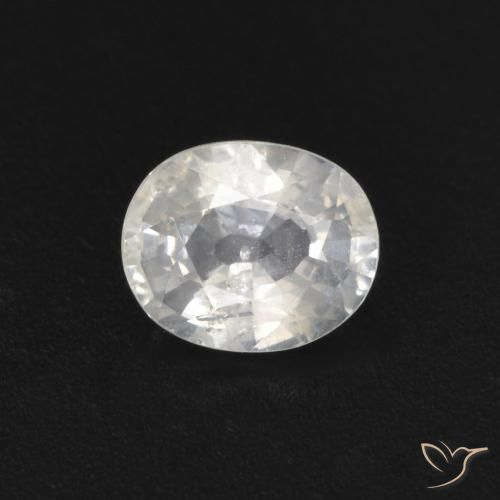 0.49ct Natural Blanco Zafiro, Ovalada, VS