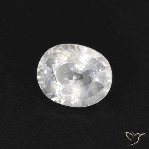 Zafiro Blanco natural de 0.49 ct, Ovalada, VS