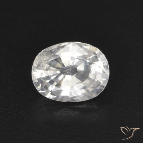 0.53ct Natural Blanco Zafiro, Ovalada, VS