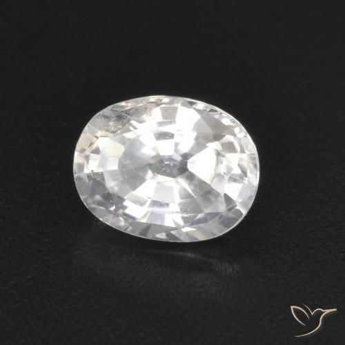 Zafiro Blanco natural de 0.53 ct, Ovalada, VS