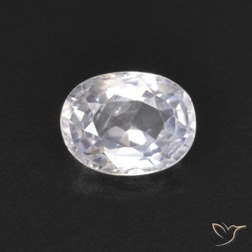 0.52ct Natural Blanco azulado Zafiro, Ovalada, VS